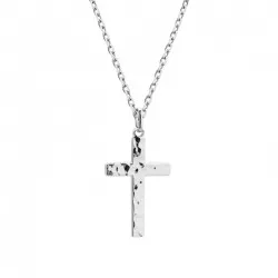 Collier croix martelée femme personnalisée argent