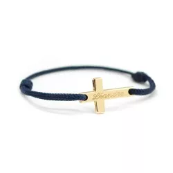 bracelet croix personnalisé plaqué or