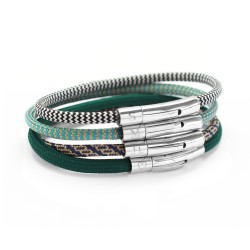Bracelet cordon personnalisé couleur - acier