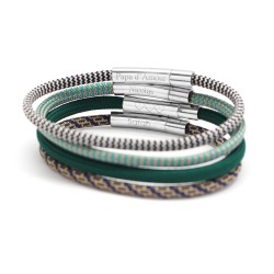 Bracelet cordon personnalisé couleur - acier inoxydable