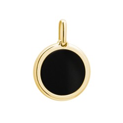pendentif pierre fine agate noire à personnaliser plaqué or