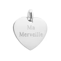 Pendentif coeur gravé argent 925