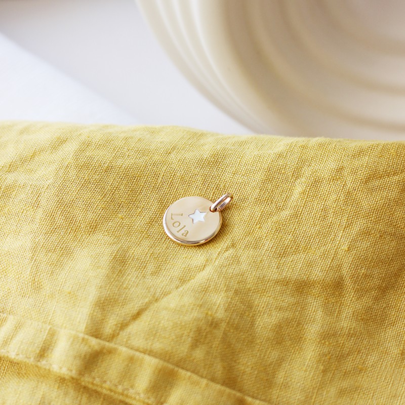 Pendentif étoile Plaque Or Jaune - Bijou Vintage Occasion