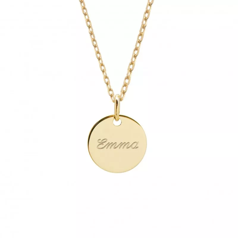 Collier petite médaille à graver Collier petite médaille à graver