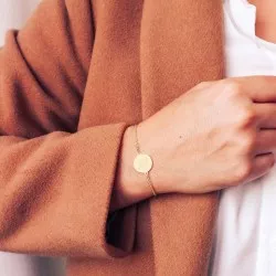 Bracelet médaille à graver - signe du zodiaque