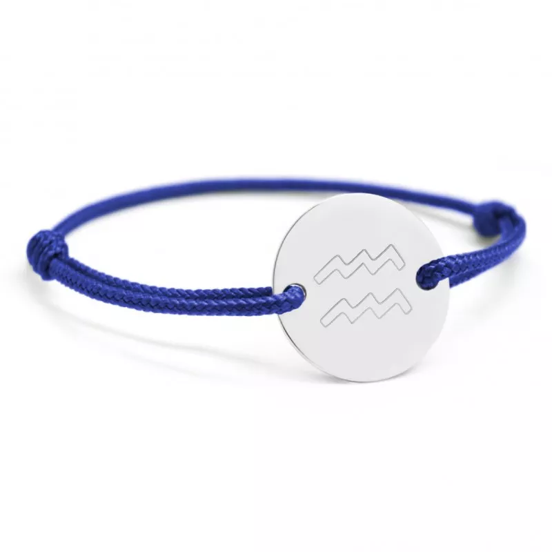 Bracelet cordon signe du zodiaque - verseau