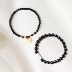 Duo couple - Agates noires...