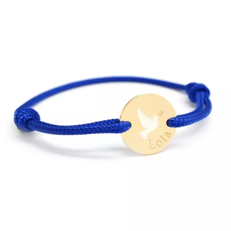 Bracelet cordon colombe à personnaliser Bracelet cordon colombe à personnaliser