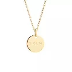 Collier médaille plaqué or personnalisable