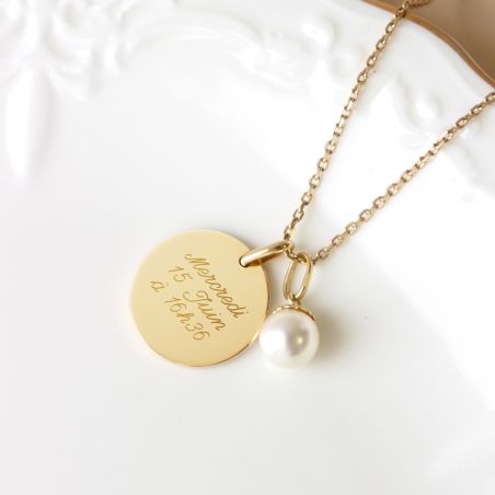 Collier Chaîne Plaqué Or 18 Carats Avec Perles De Miyuki Roses – Neuf Avec étiquettes, Cadeau