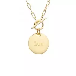 Collier chaine fermoir T personnalisable