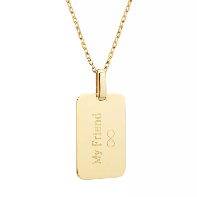 Collier plaque rectangle à personnaliser Collier plaque rectangle à personnaliser