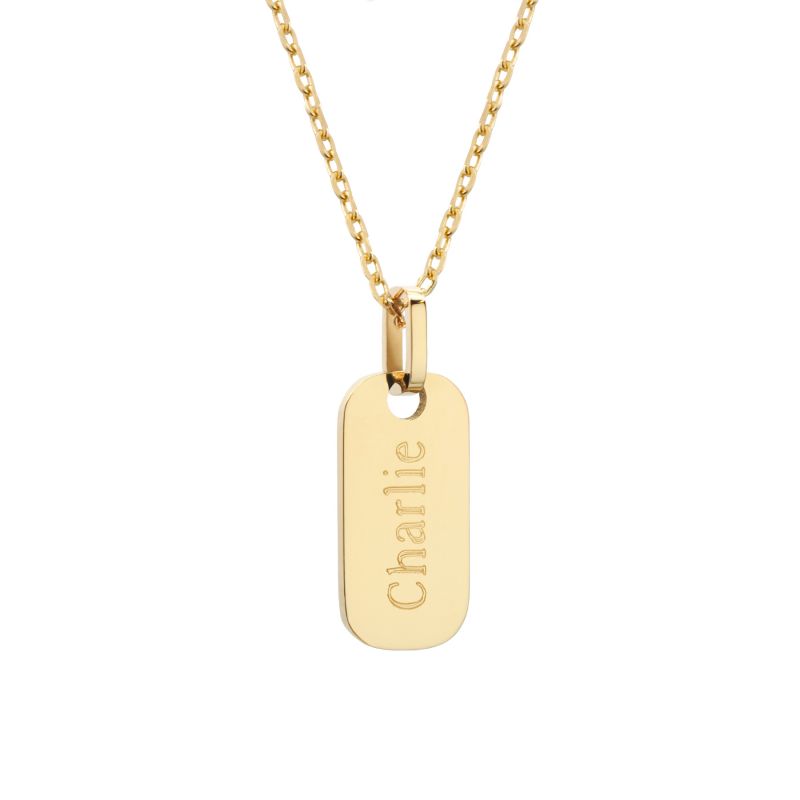 Collier petite plaque à personnaliser