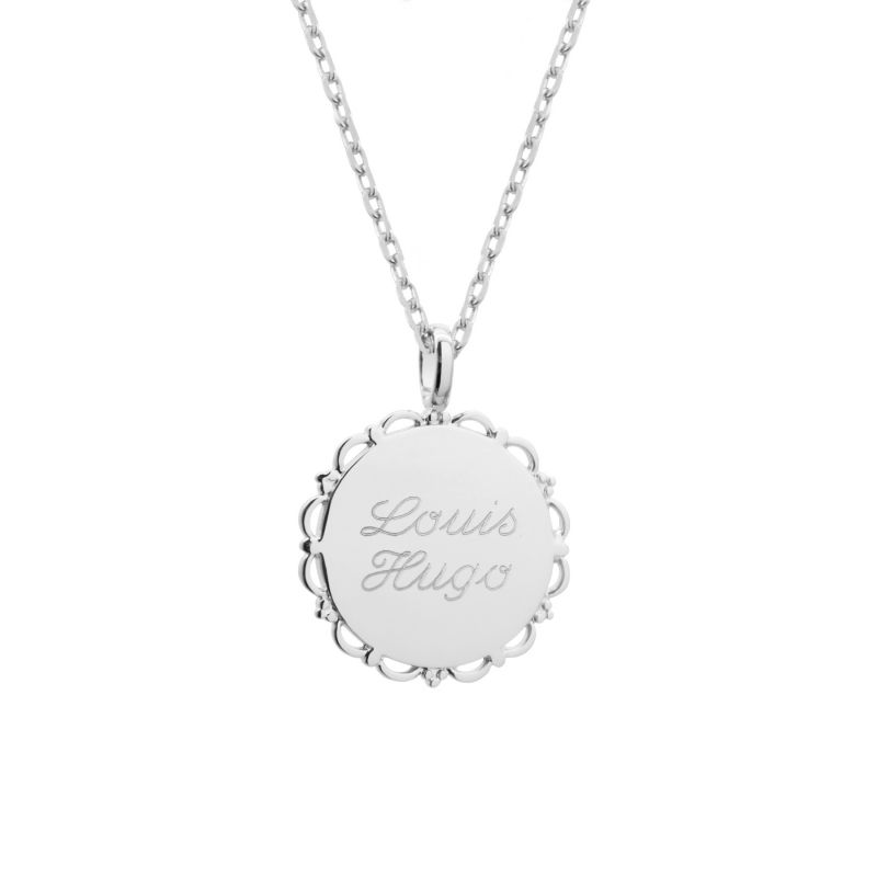 collier argent 925 médaille à graver