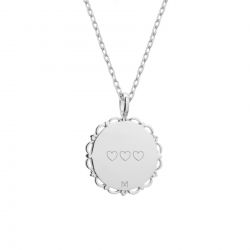 collier médaille dentelle en argent 925 personnalisable.