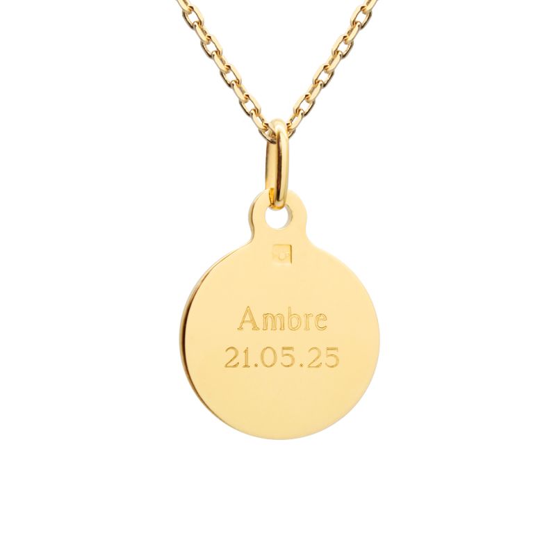 Collier Ange En Acier Doré - Pendentif Ange Gardien Inspiré De Raphaël, Neuf Avec étiquettes