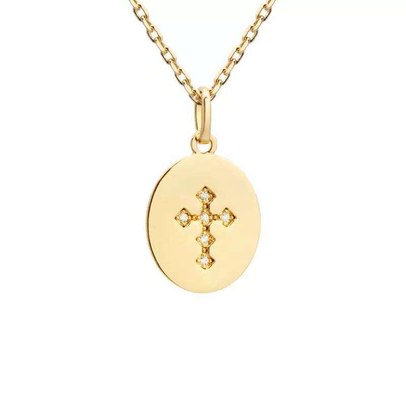 Collier croix plaqué or