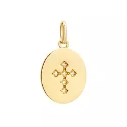 Pendentif croix plaqué or oxyde de zirconium