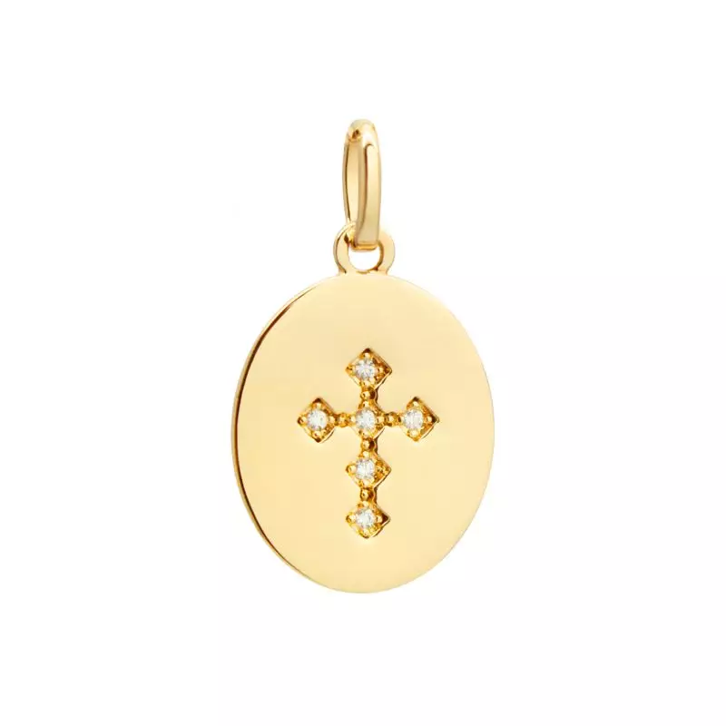 Pendentif croix plaqué or oxyde de zirconium Pendentif croix plaqué or oxyde de zirconium