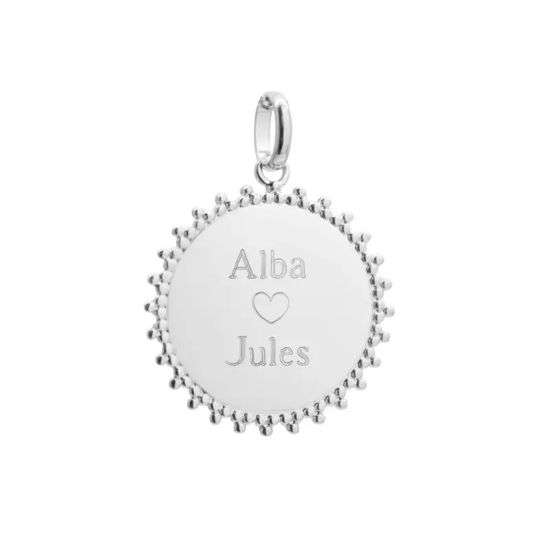 Pendentif soleil argent personnalisable Pendentif soleil argent personnalisable