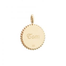 Pendentif médaille à personnaliser plaqué or