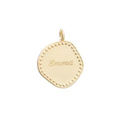 Pendentif médaille plaqué or mat à graver