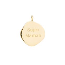Pendentif personnalisable galet plaqué or mat