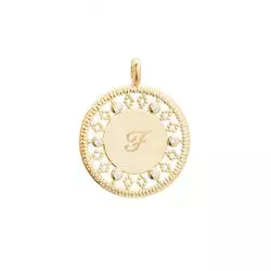 pendentif médaille plaqué or personnalisable