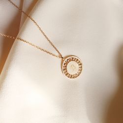 Collier soleil à graver plaqué or