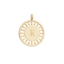 pendentif médaille soleil personnalisée plaqué or
