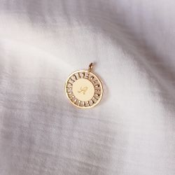 médaille soleil plaqué or personnalisable