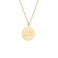 Collier médaille brossée à graver plaqué or