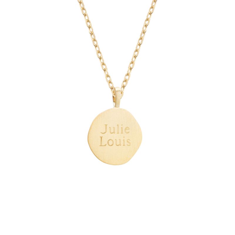 Collier médaille brossée à graver plaqué or