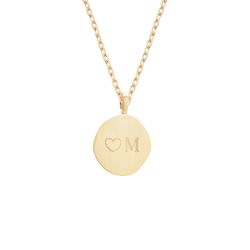 collier médaille mat personnalisée plaqué or