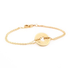 bracelet chaine coeur enfant personnalisé plaqué or