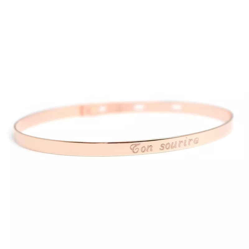 Jonc souple plaqué or rose à personnaliser