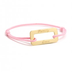 Bracelet cordon femme personnalisable plaqué or