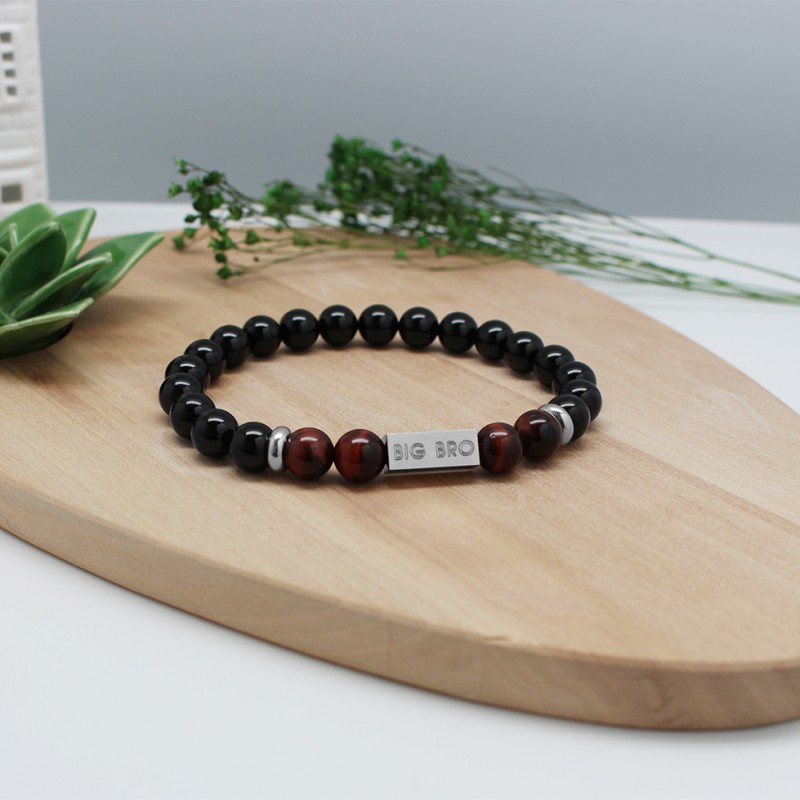 Bracelet Perles Homme/femme Sur Mesure - Agate Noire Mat Et Jade De Taïwan - Perles 8mm - Fait Main En France