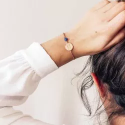 Bracelet chaine et pierre à personnaliser argent