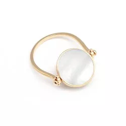 Bague Personnalisée Nacre Ronde Plaqué or