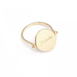 Bague Personnalisée Nacre Ronde Plaqué or