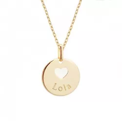 collier médaille coeur à graver plaqué or