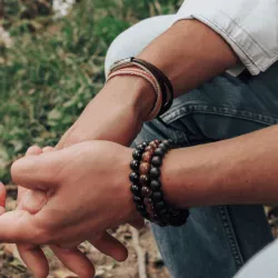Bracelet perles homme - à graver