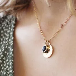 collier personnalisé femme pierre bleue