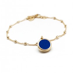 Bracelet chaine et pierre lapis lazuli personnalisé