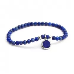 Bracelet pierre lapis lazuli gravé argent