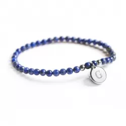 Verso bracelet pierre lapis lazuli personnalisé argent