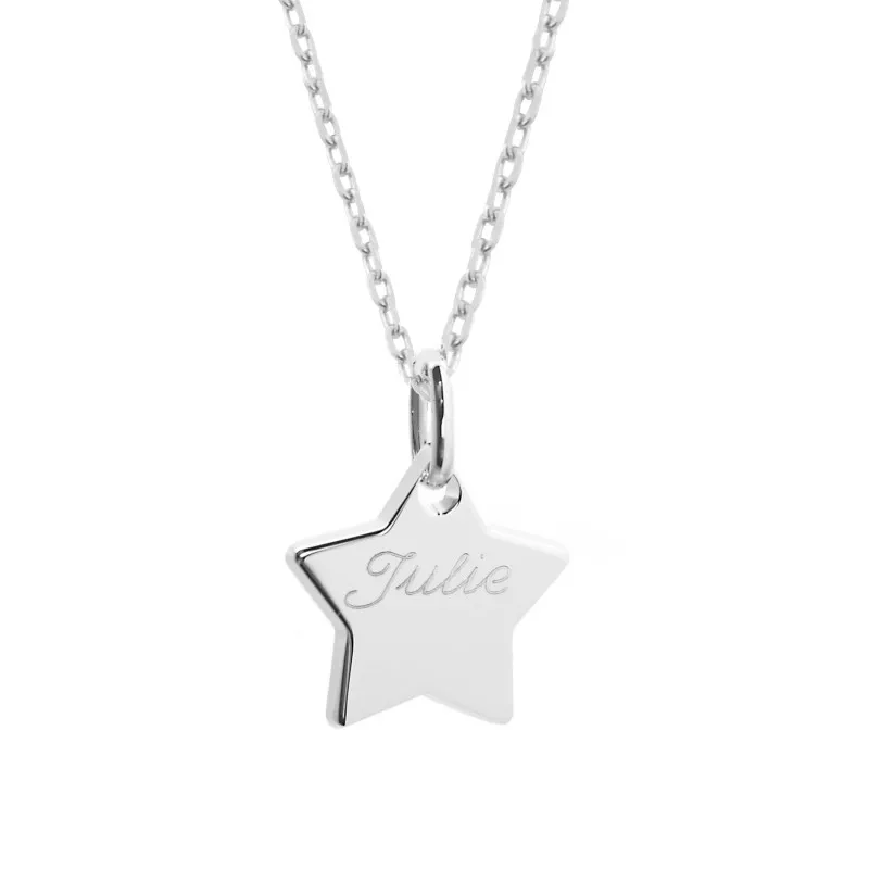 Collier pendentif étoile argent personnalisé Collier pendentif étoile argent personnalisé